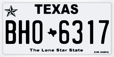 TX license plate BHO6317