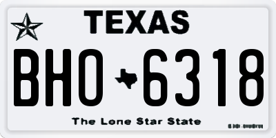 TX license plate BHO6318