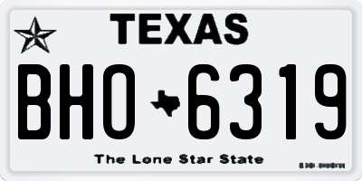 TX license plate BHO6319
