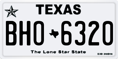 TX license plate BHO6320