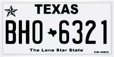 TX license plate BHO6321