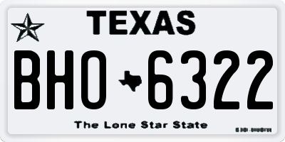 TX license plate BHO6322