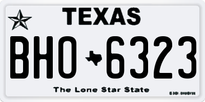 TX license plate BHO6323