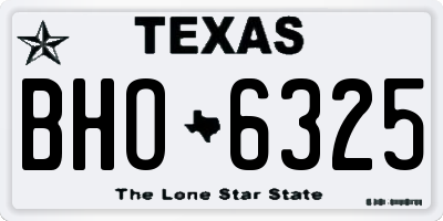TX license plate BHO6325