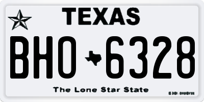 TX license plate BHO6328