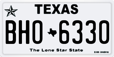 TX license plate BHO6330