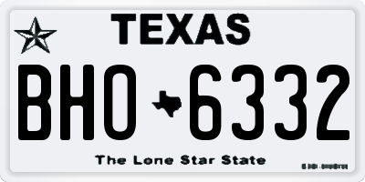 TX license plate BHO6332