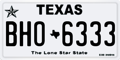 TX license plate BHO6333