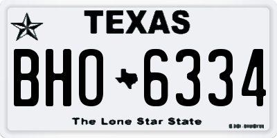 TX license plate BHO6334