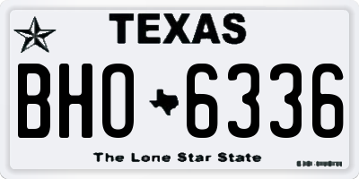 TX license plate BHO6336