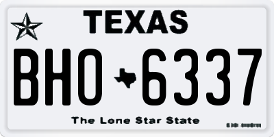 TX license plate BHO6337
