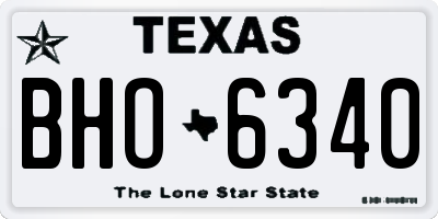 TX license plate BHO6340