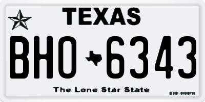 TX license plate BHO6343