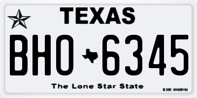 TX license plate BHO6345