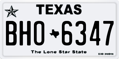 TX license plate BHO6347