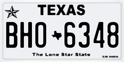 TX license plate BHO6348