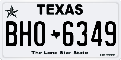 TX license plate BHO6349