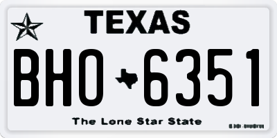 TX license plate BHO6351