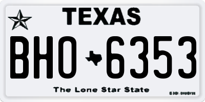 TX license plate BHO6353