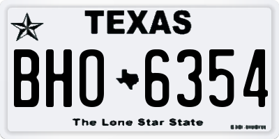 TX license plate BHO6354