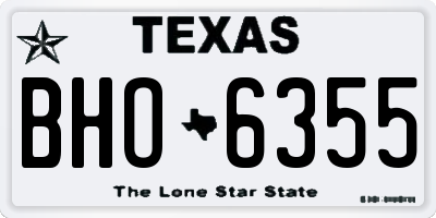 TX license plate BHO6355