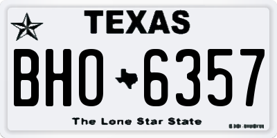 TX license plate BHO6357