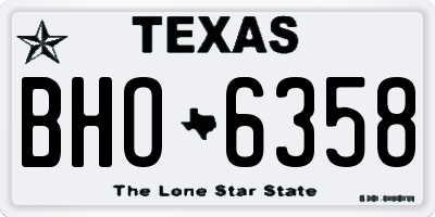 TX license plate BHO6358