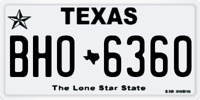 TX license plate BHO6360