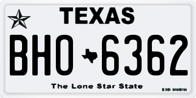 TX license plate BHO6362
