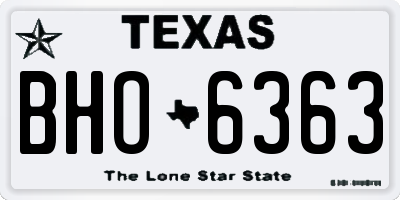 TX license plate BHO6363