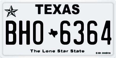 TX license plate BHO6364