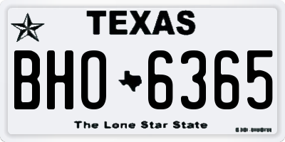 TX license plate BHO6365