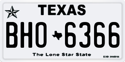 TX license plate BHO6366