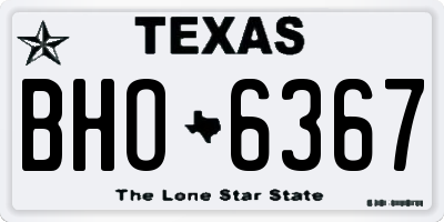 TX license plate BHO6367
