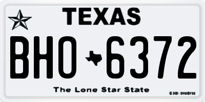 TX license plate BHO6372