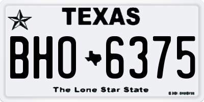 TX license plate BHO6375