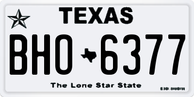 TX license plate BHO6377