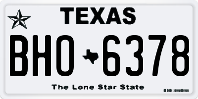 TX license plate BHO6378
