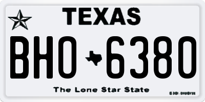 TX license plate BHO6380
