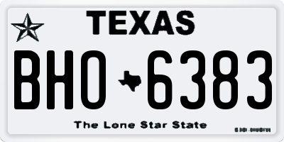 TX license plate BHO6383