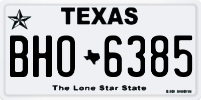 TX license plate BHO6385