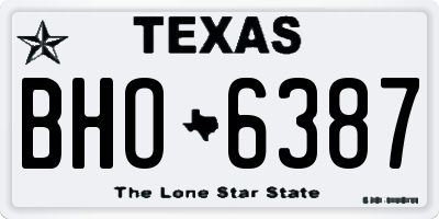 TX license plate BHO6387