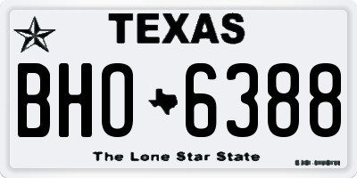 TX license plate BHO6388