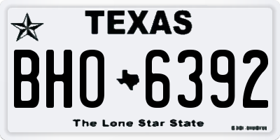 TX license plate BHO6392