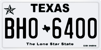 TX license plate BHO6400