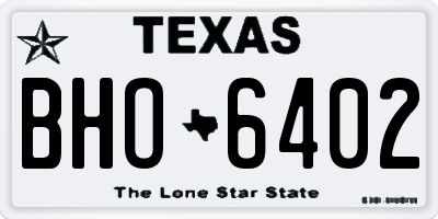 TX license plate BHO6402