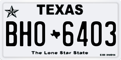 TX license plate BHO6403