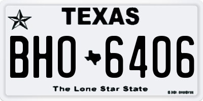 TX license plate BHO6406