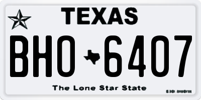 TX license plate BHO6407