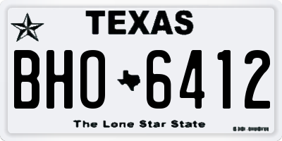 TX license plate BHO6412